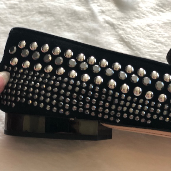 Donald J Pliner Silver Studded Loafers - Picture 4 of 5